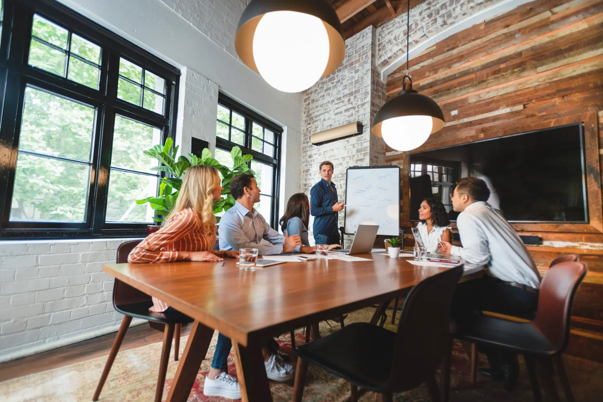 Team meeting at a table